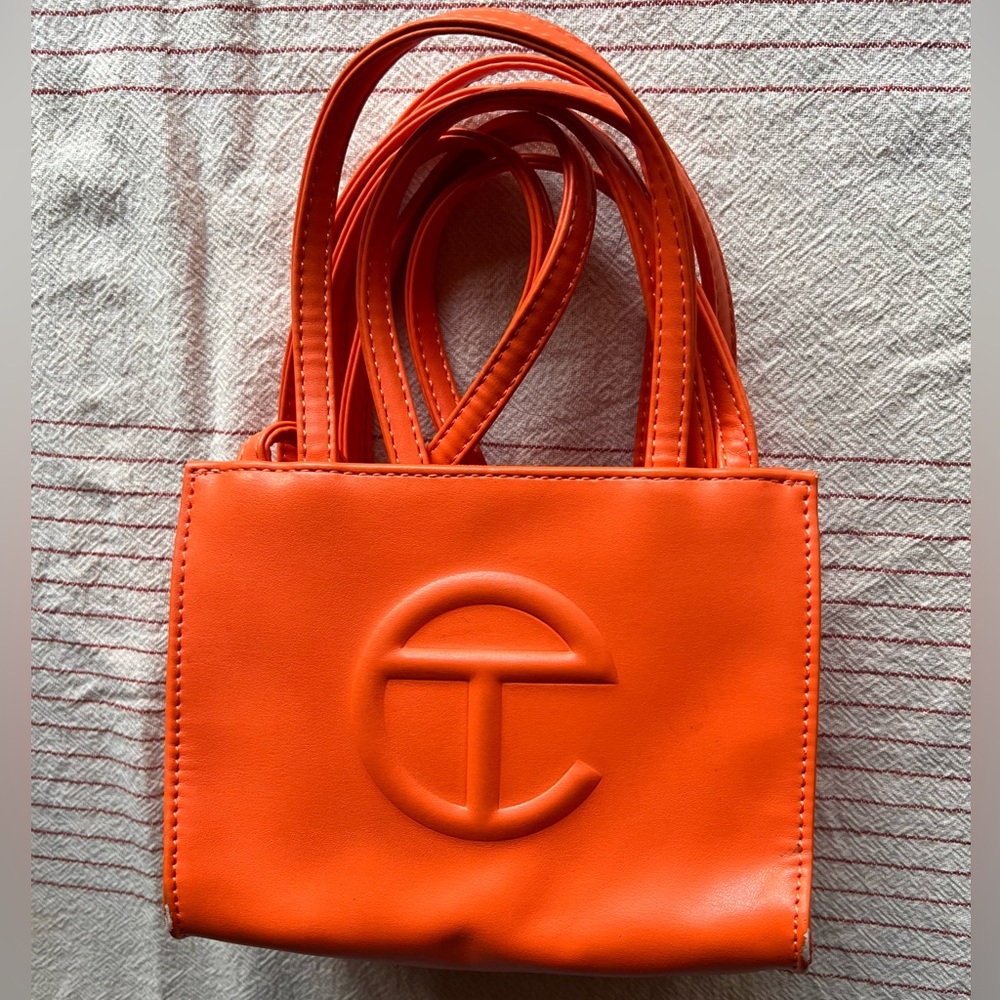 Telfar Orange Small Shopping Bag